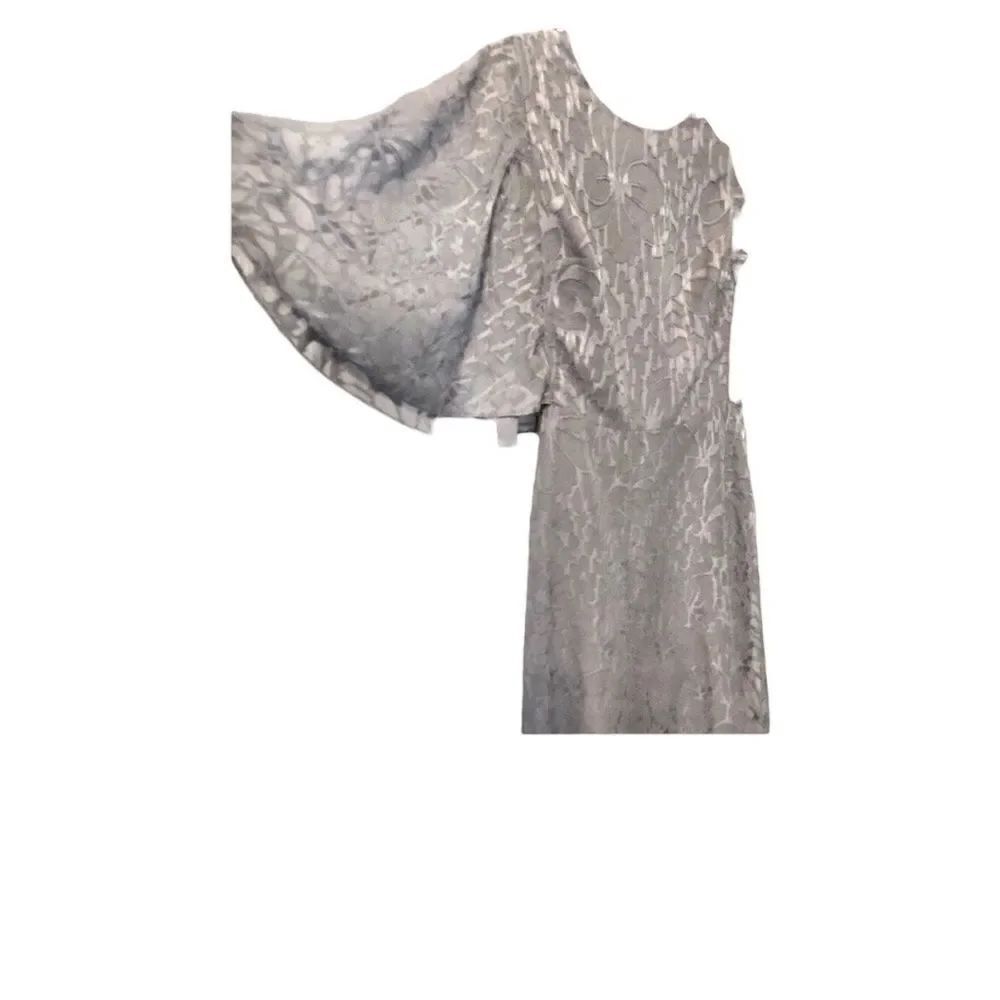 NWT ALI & JAY Dropped Sleeves High Low Hem Gray Lightweight Fabric Vintage Dress